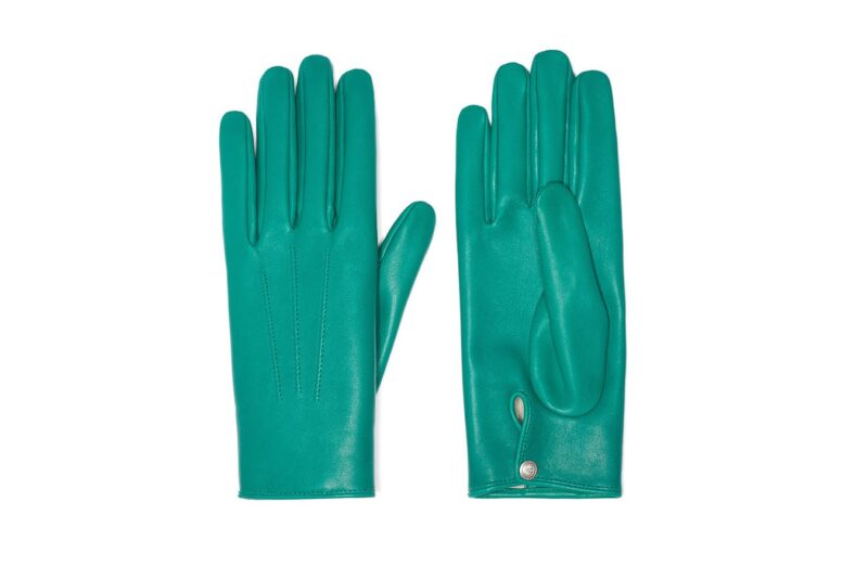 Men's Leather Gloves - Oscar Vert Bordechese