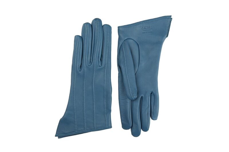 Women's Leather Gloves - Eulalie Bleu Epingle