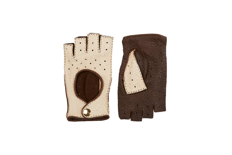 Mitaines de Conduite Cuir Pécari Femme - Galopin Chocolat